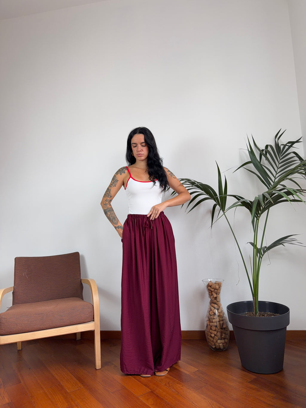 Pantalone effetto stropicciato