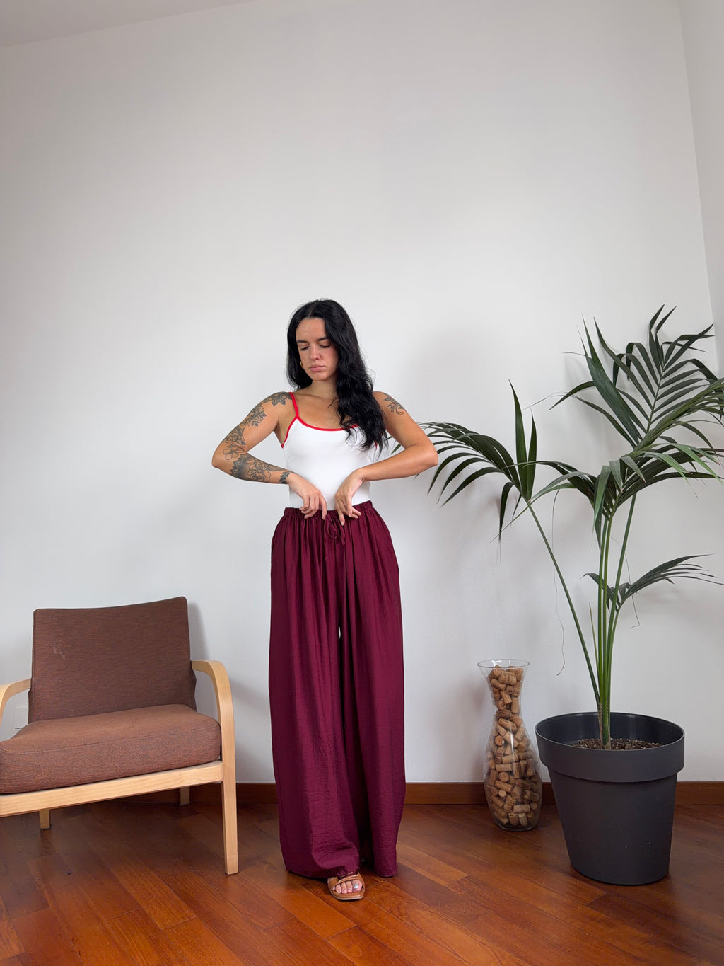 Pantalone effetto stropicciato