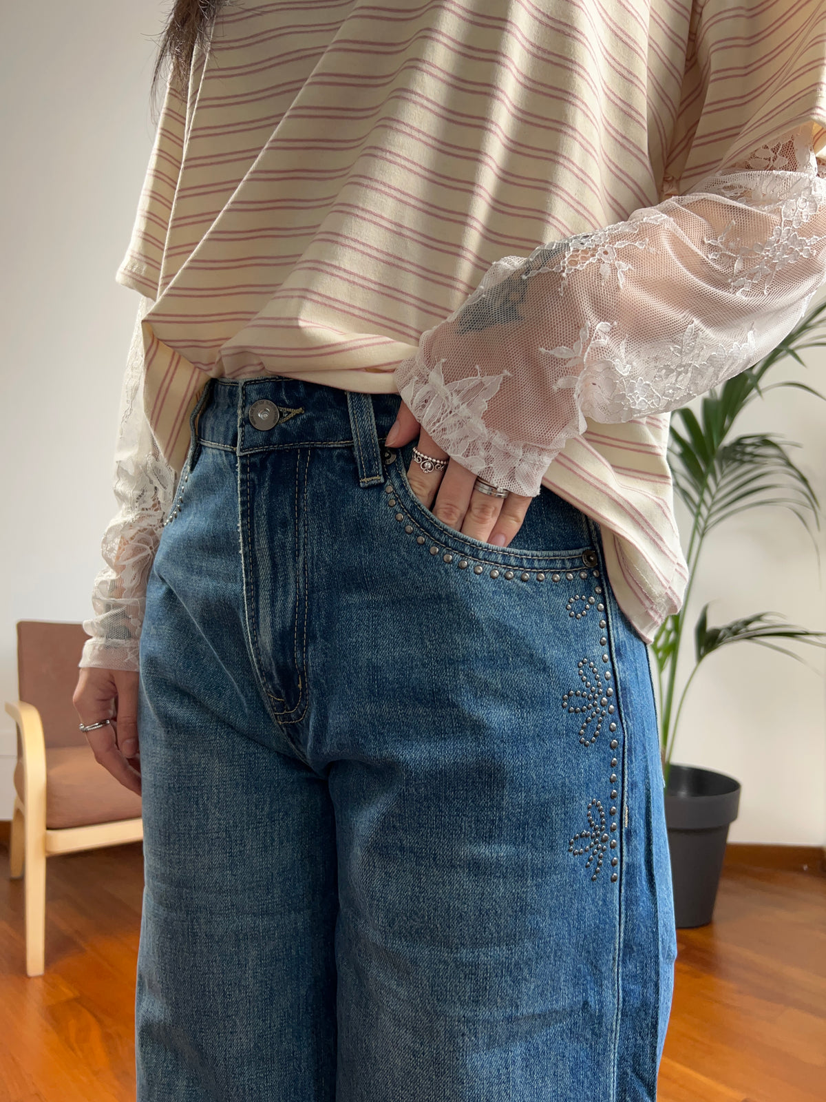 Jeans borchiette