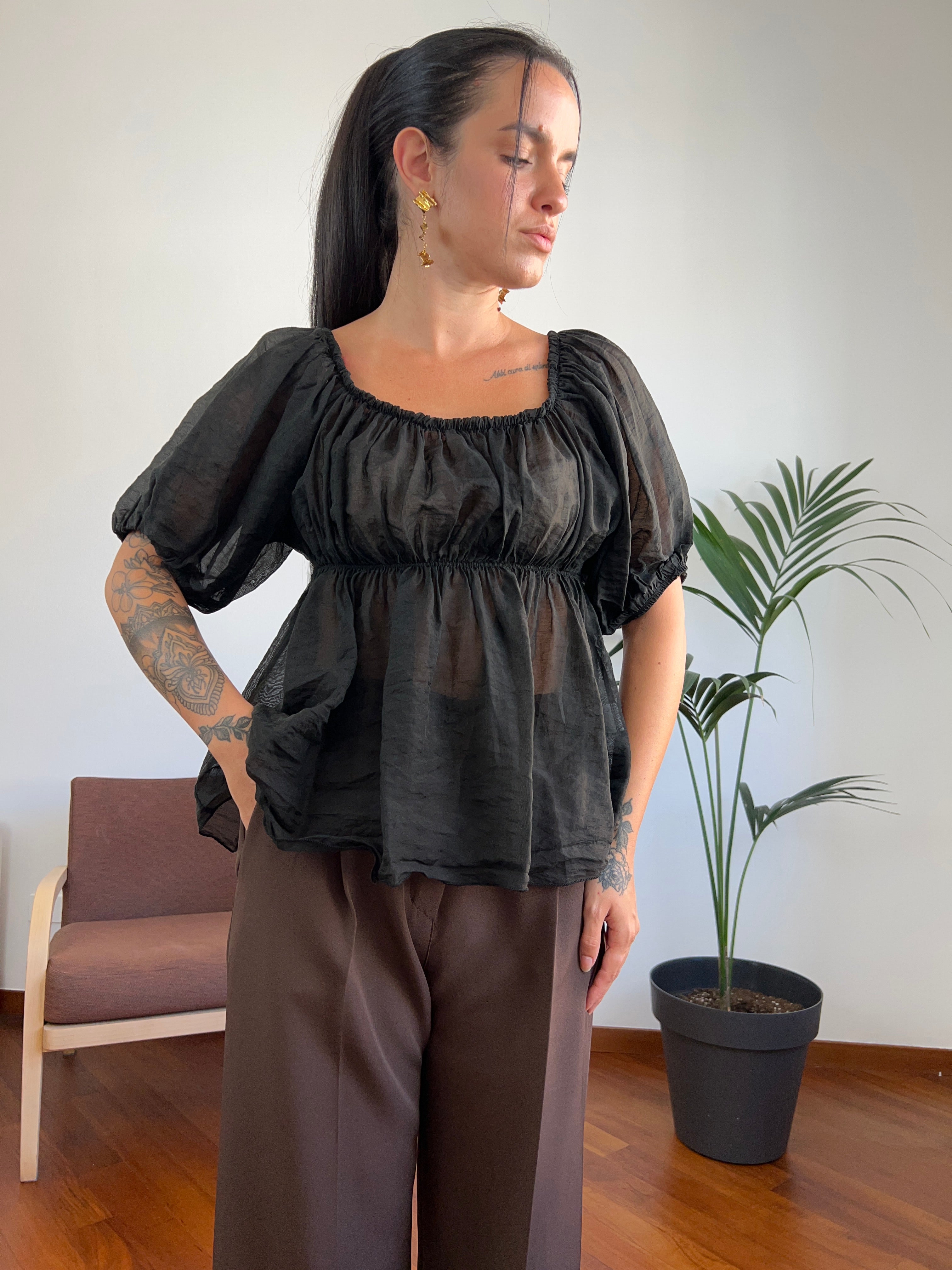 Blusa trasparente