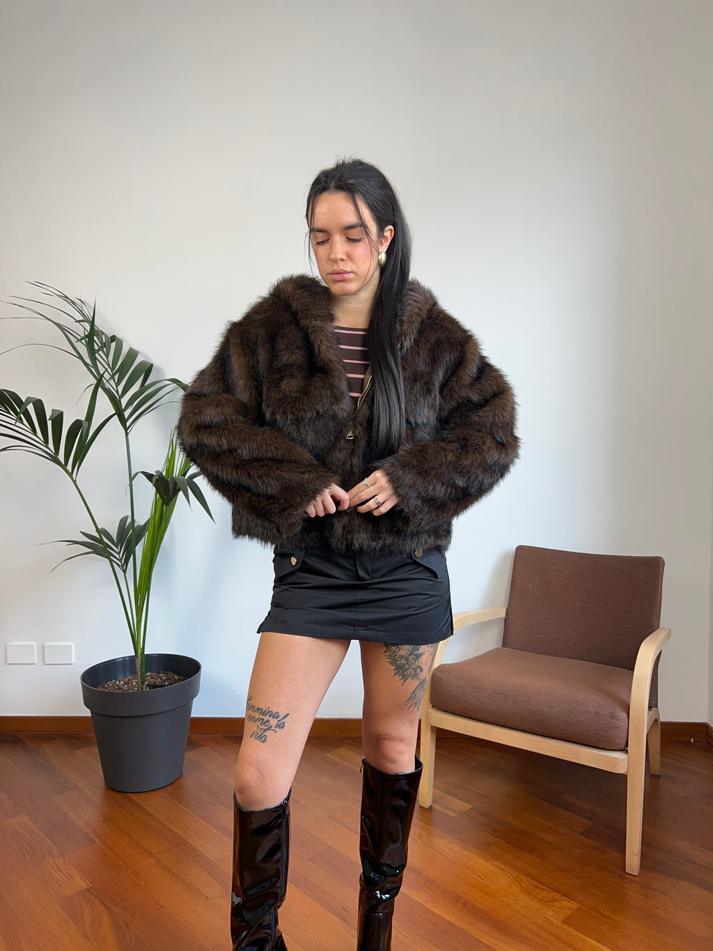 Ecopelliccia cappuccino