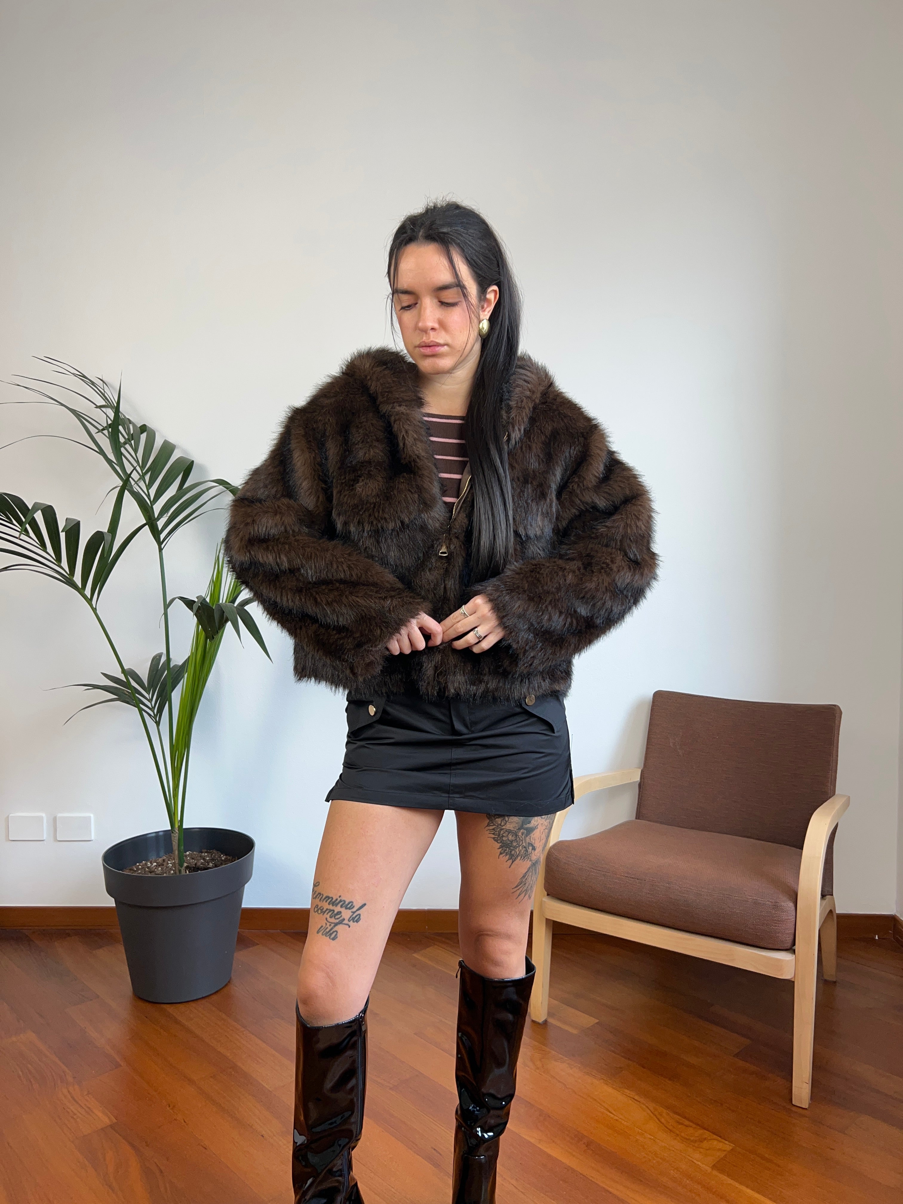 Ecopelliccia cappuccino