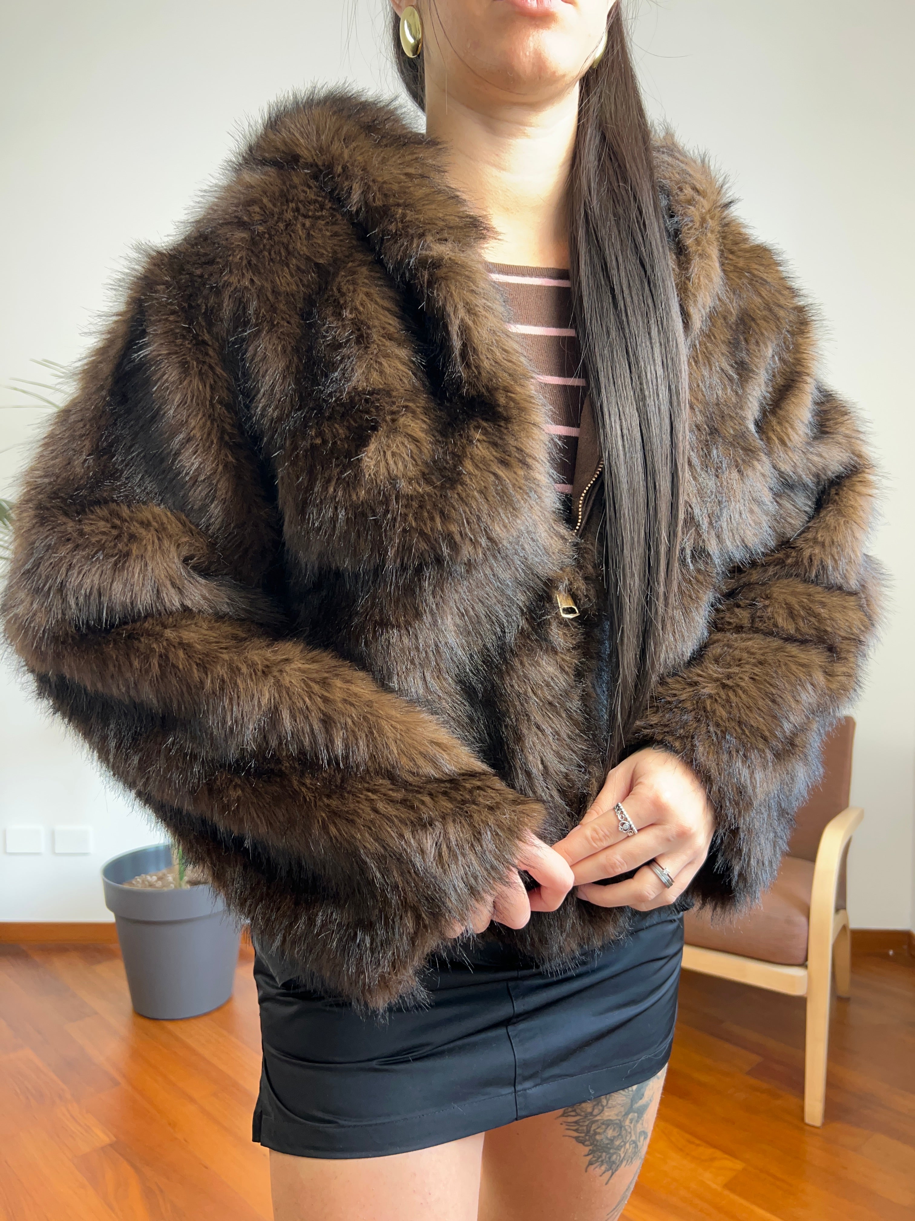 Ecopelliccia cappuccino