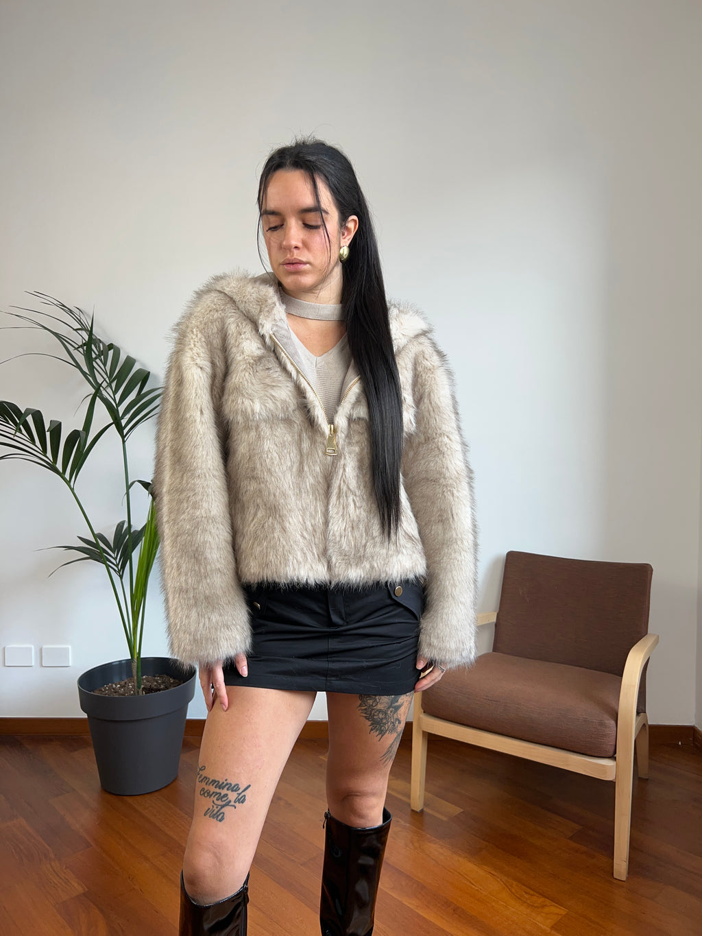 Ecopelliccia cappuccino