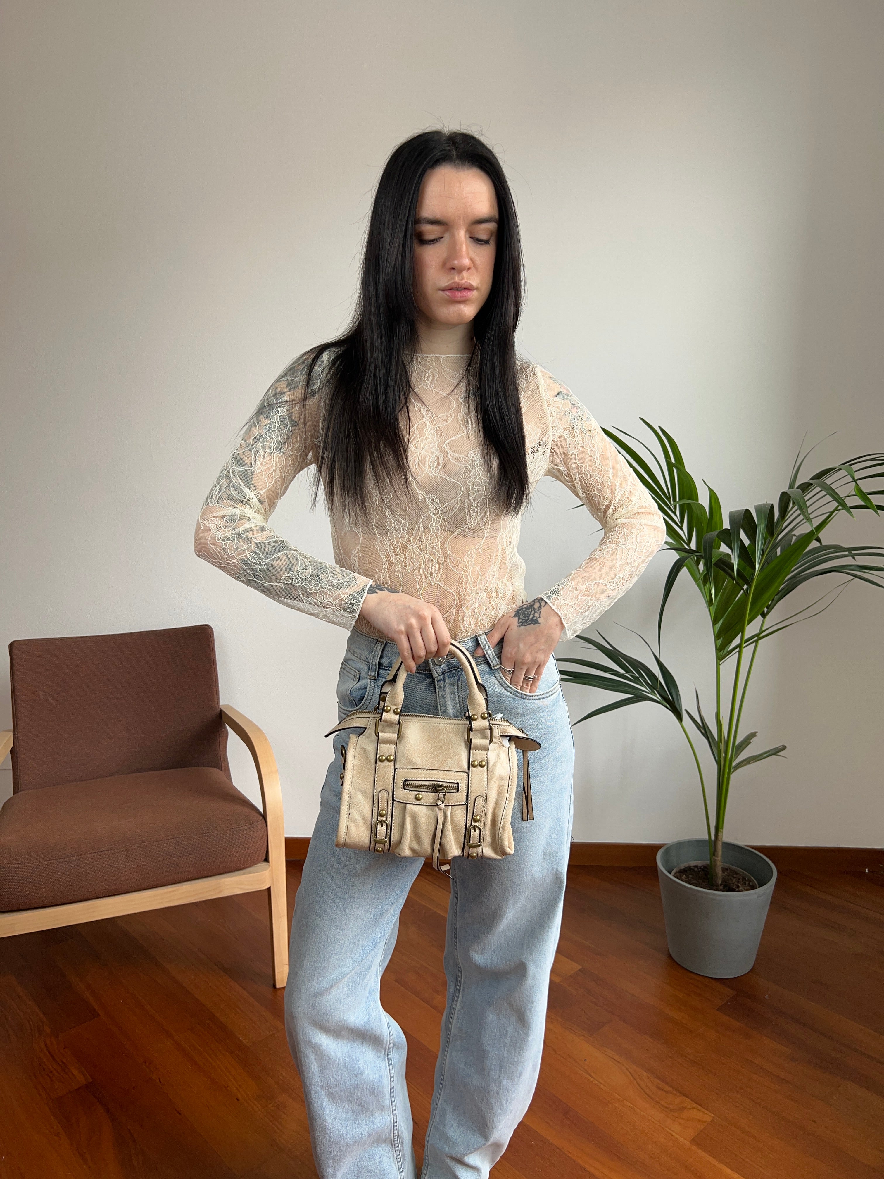 T-shirt in pizzo