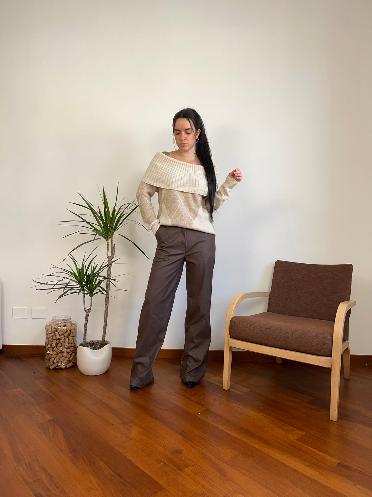 Pantalone ecopelle