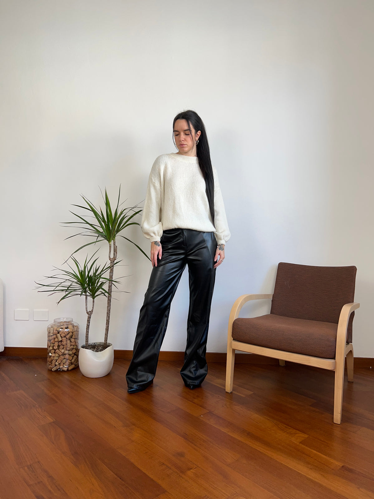Pantalone ecopelle
