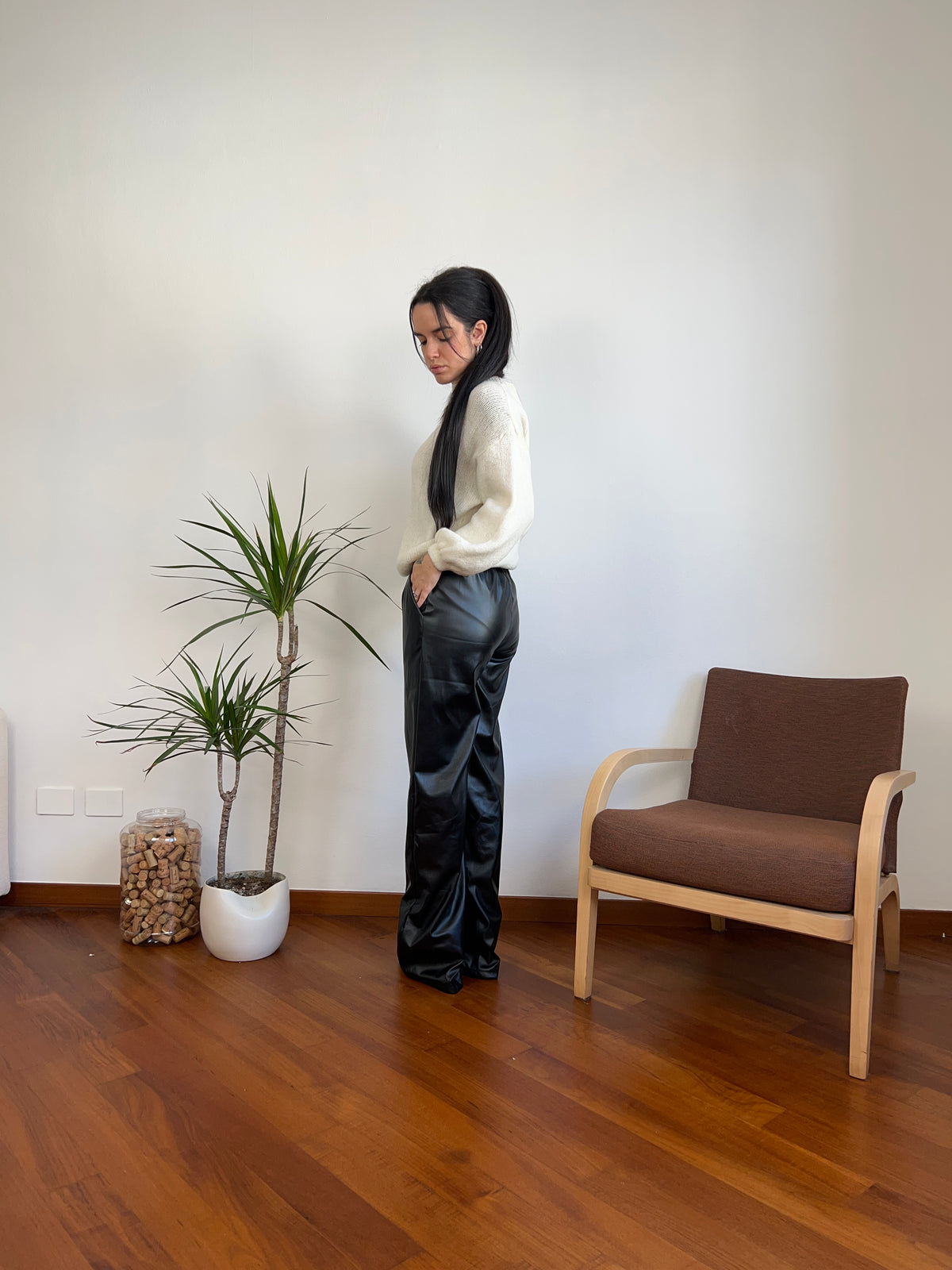 Pantalone ecopelle
