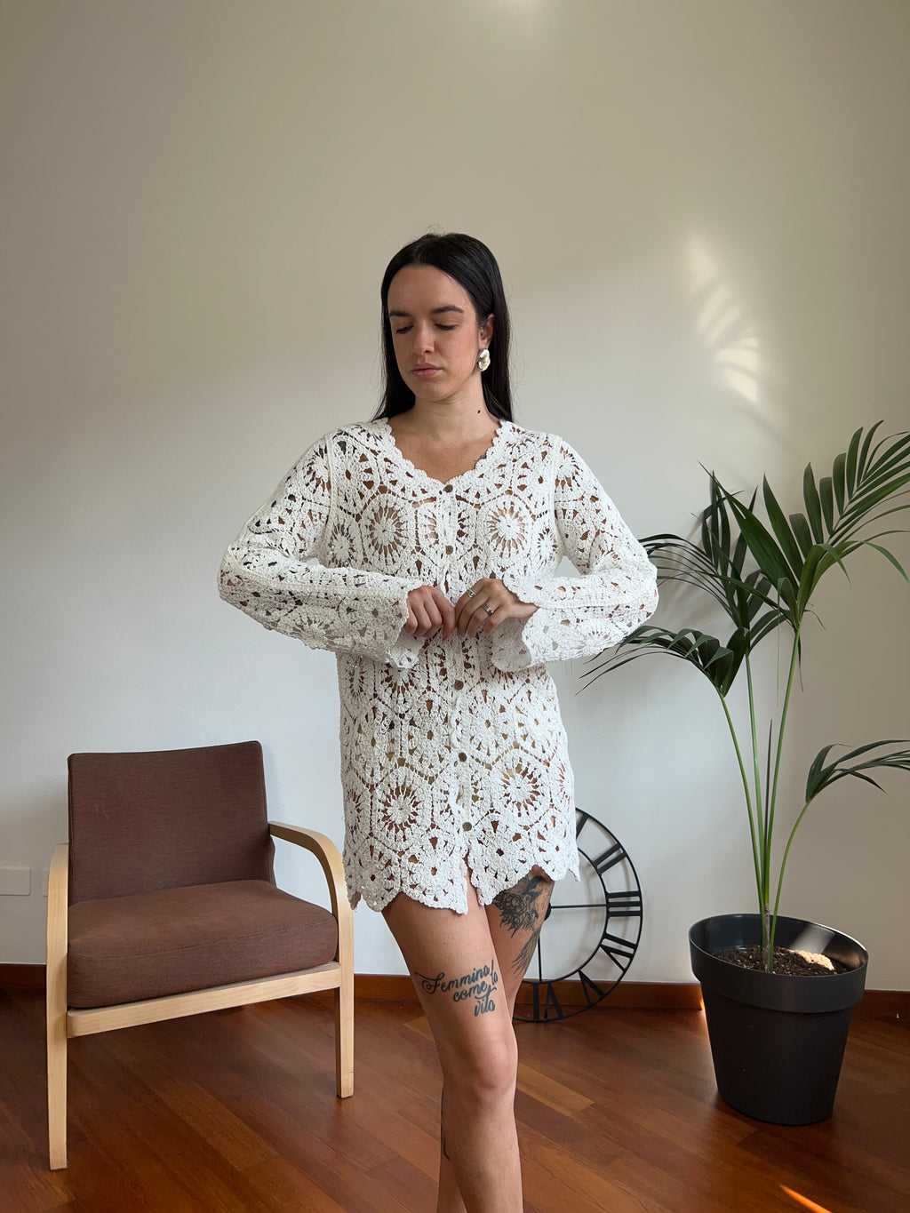 Cardigan Macramè