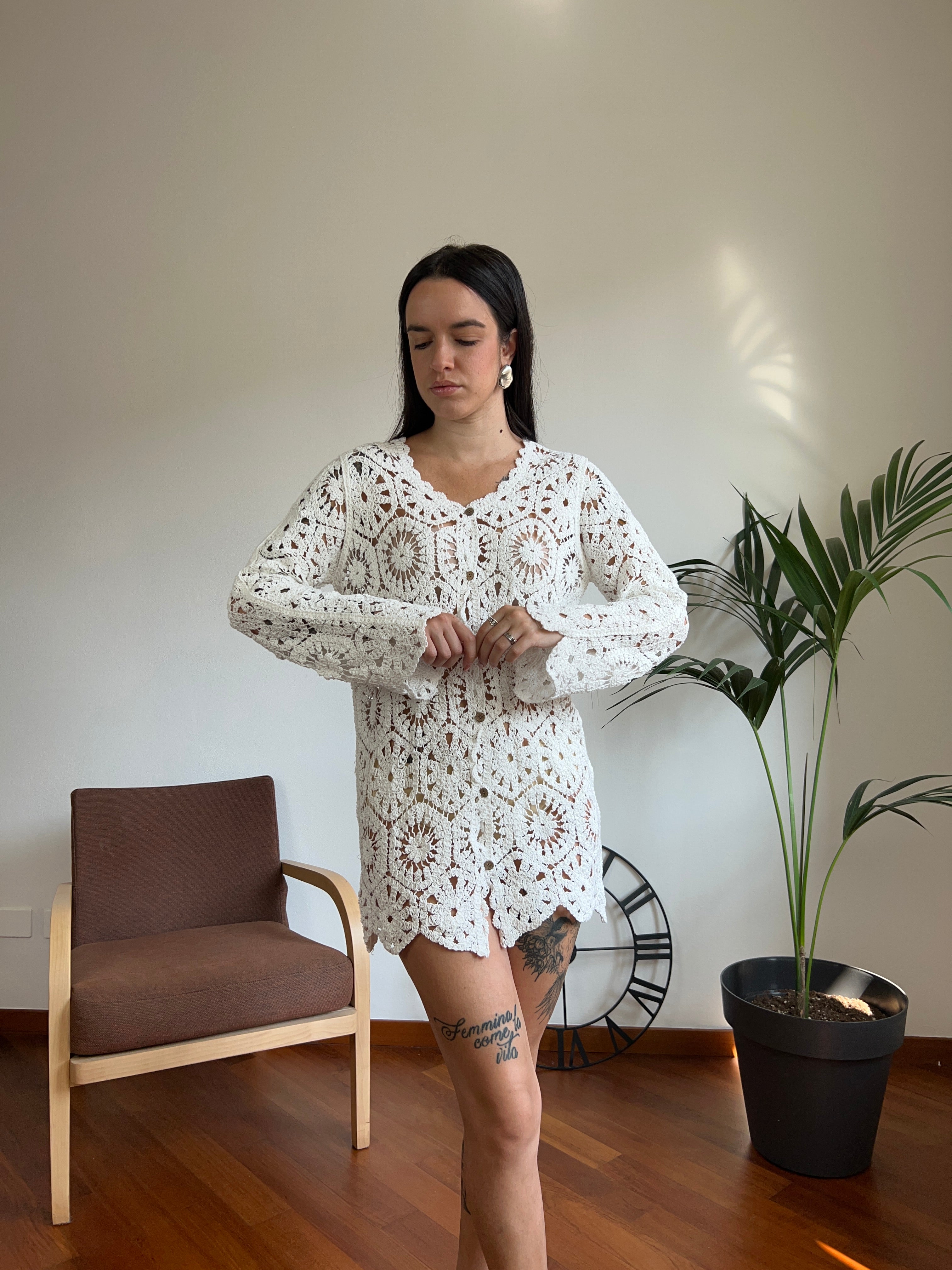 Cardigan Macramè