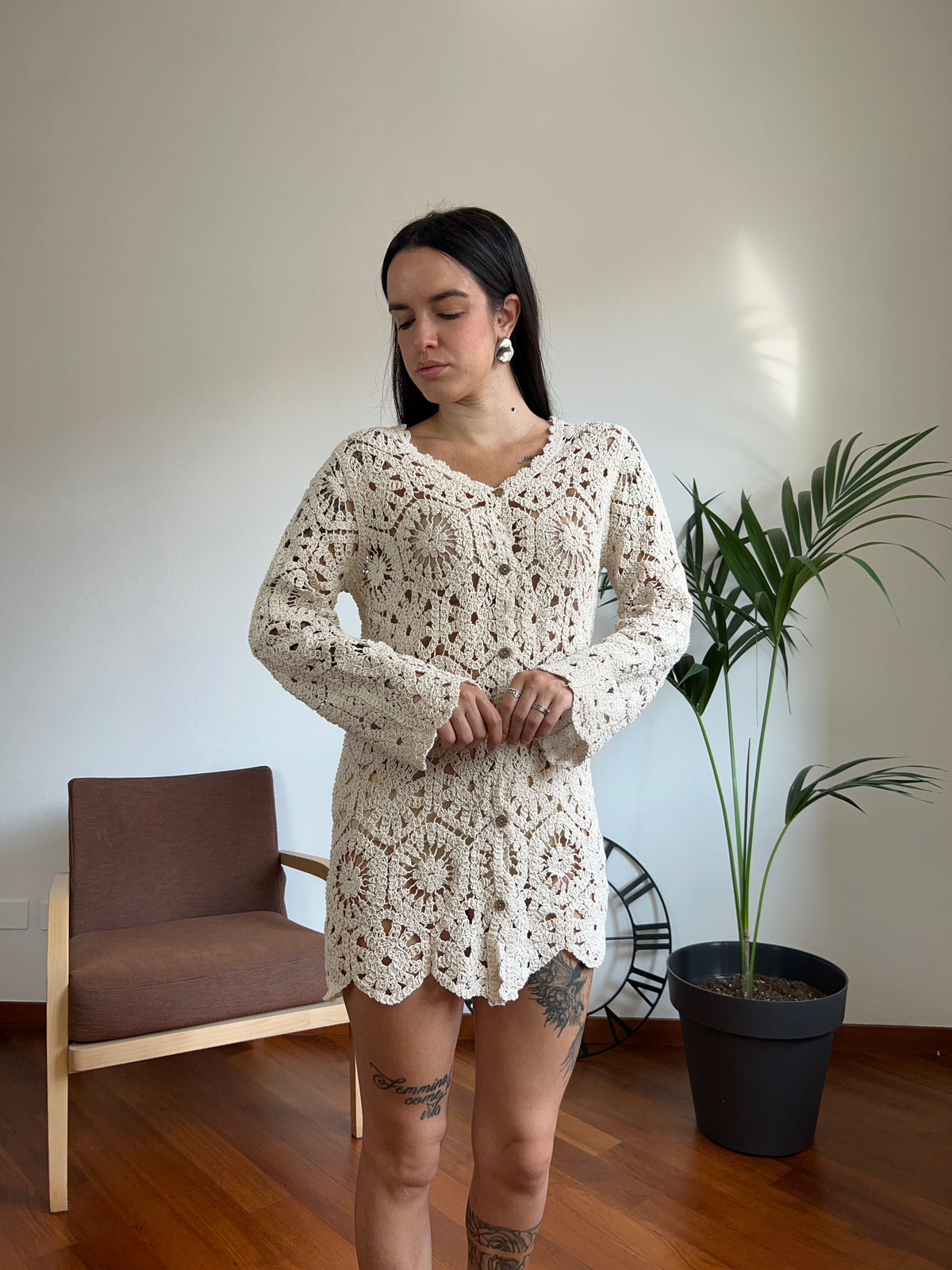 Cardigan Macramè