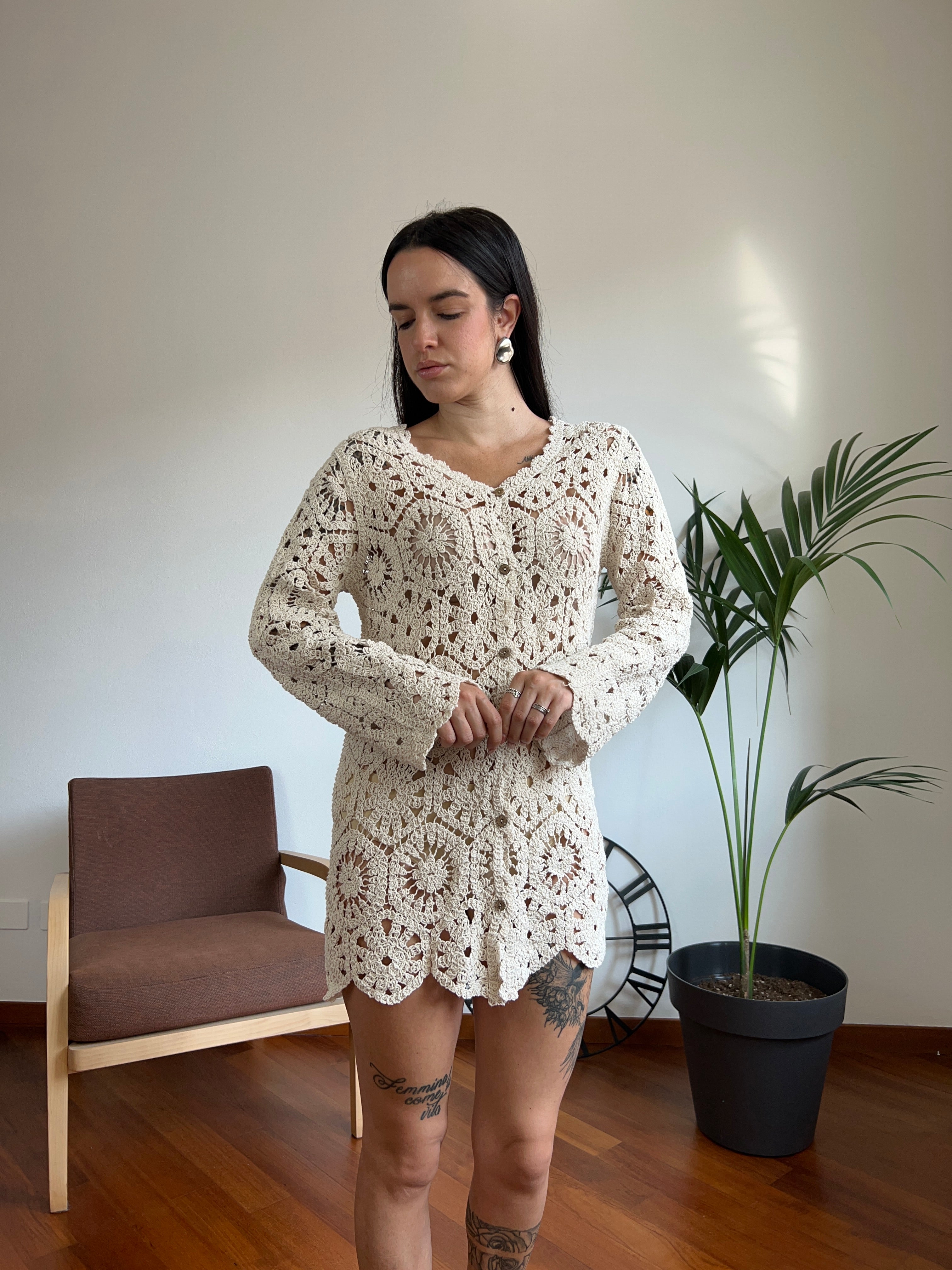 Cardigan Macramè
