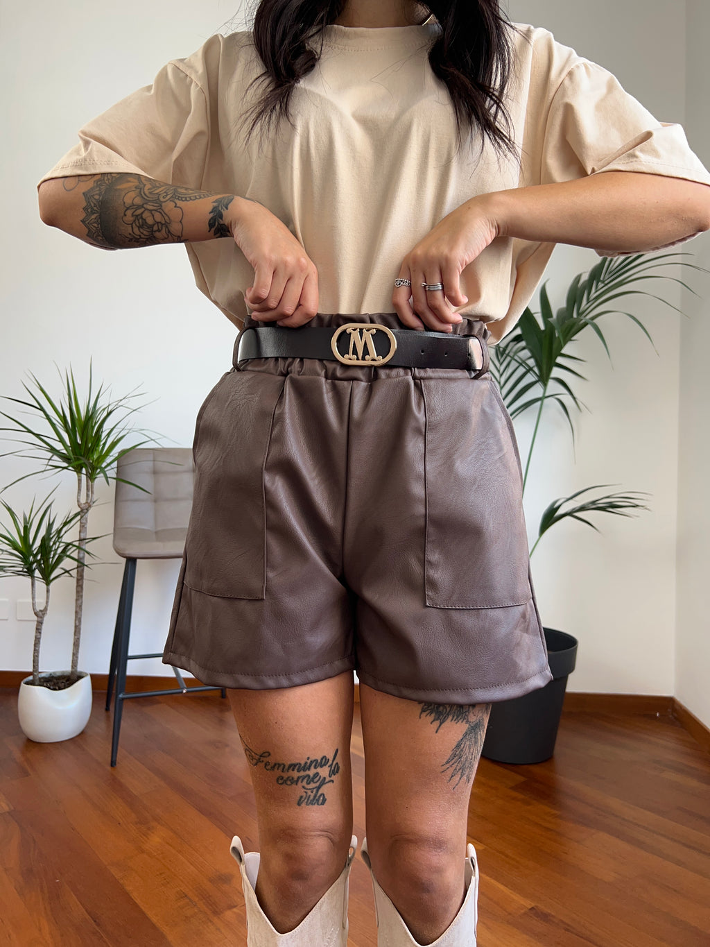 Shorts ecopelle