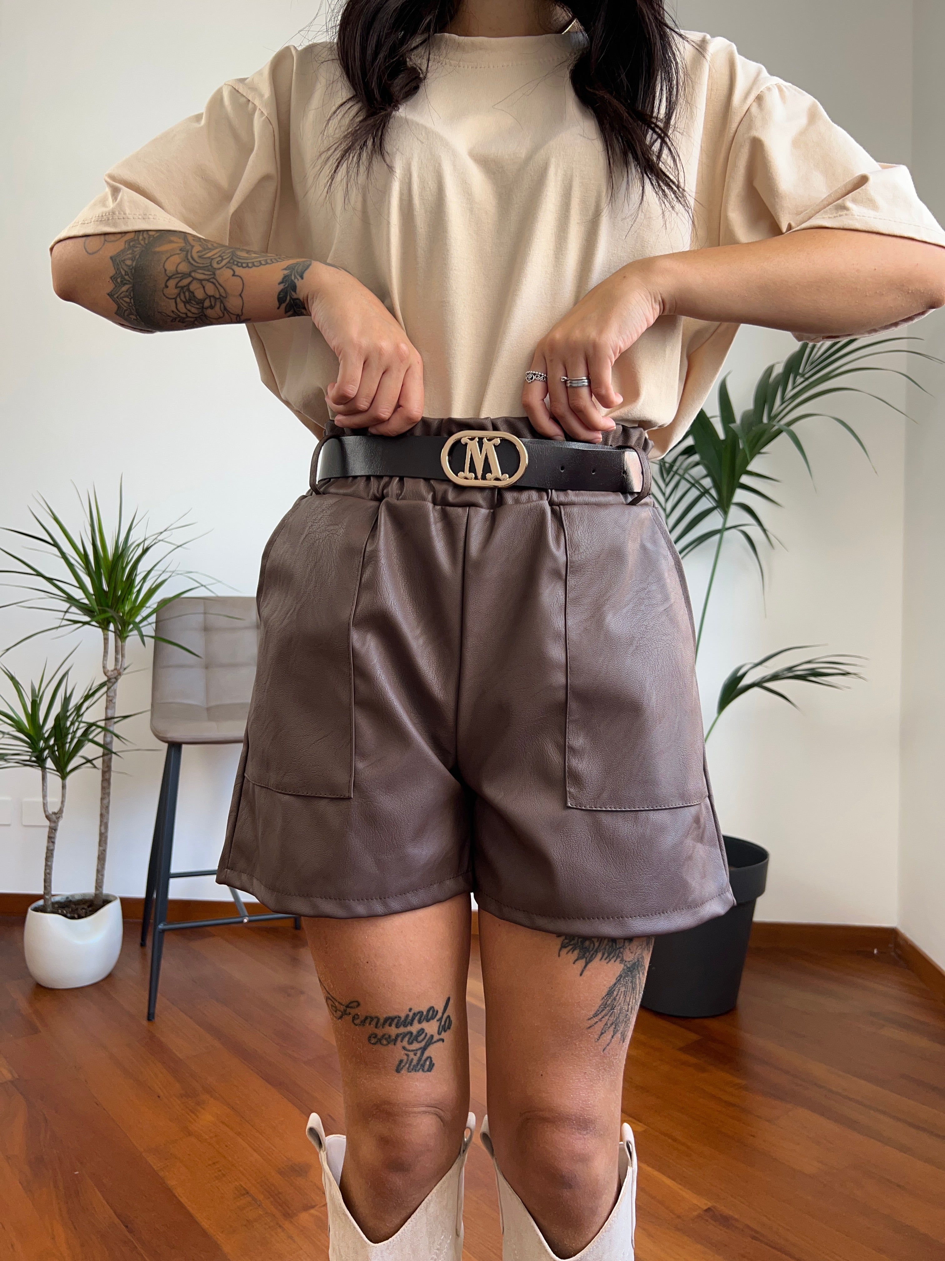 Shorts ecopelle