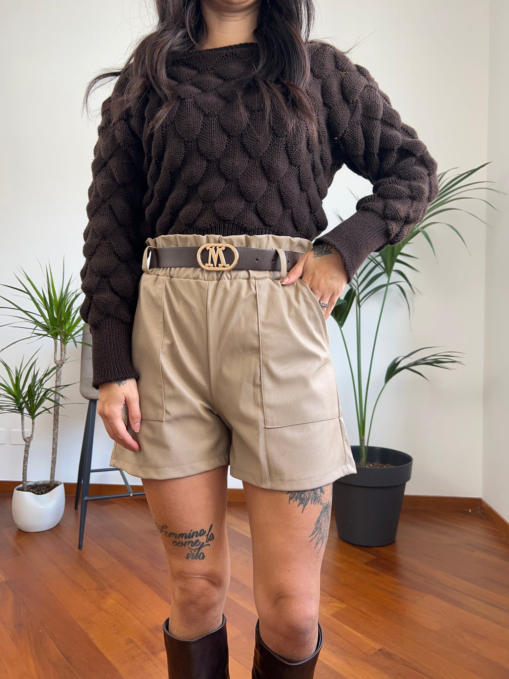 Shorts ecopelle