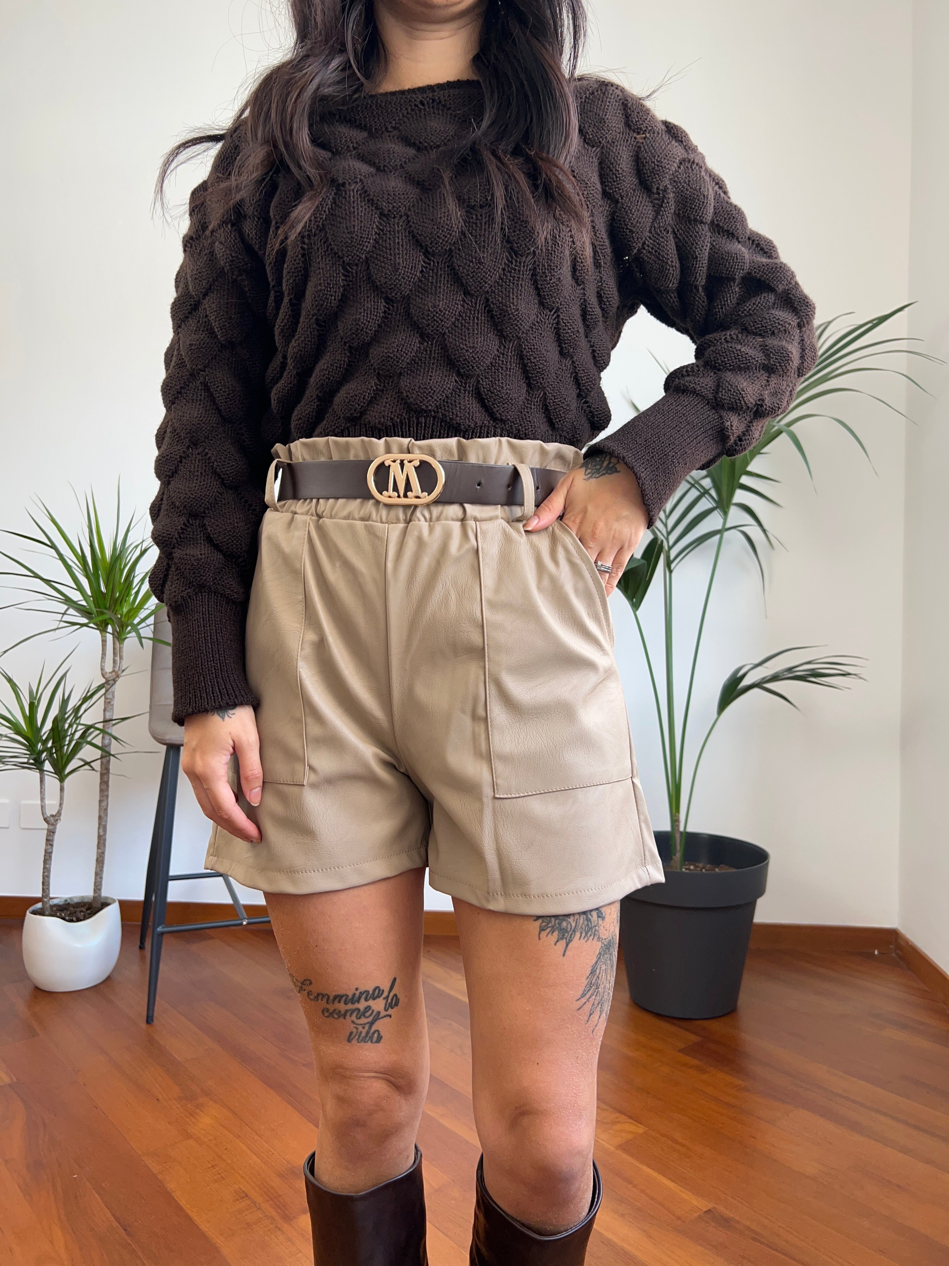 Shorts ecopelle
