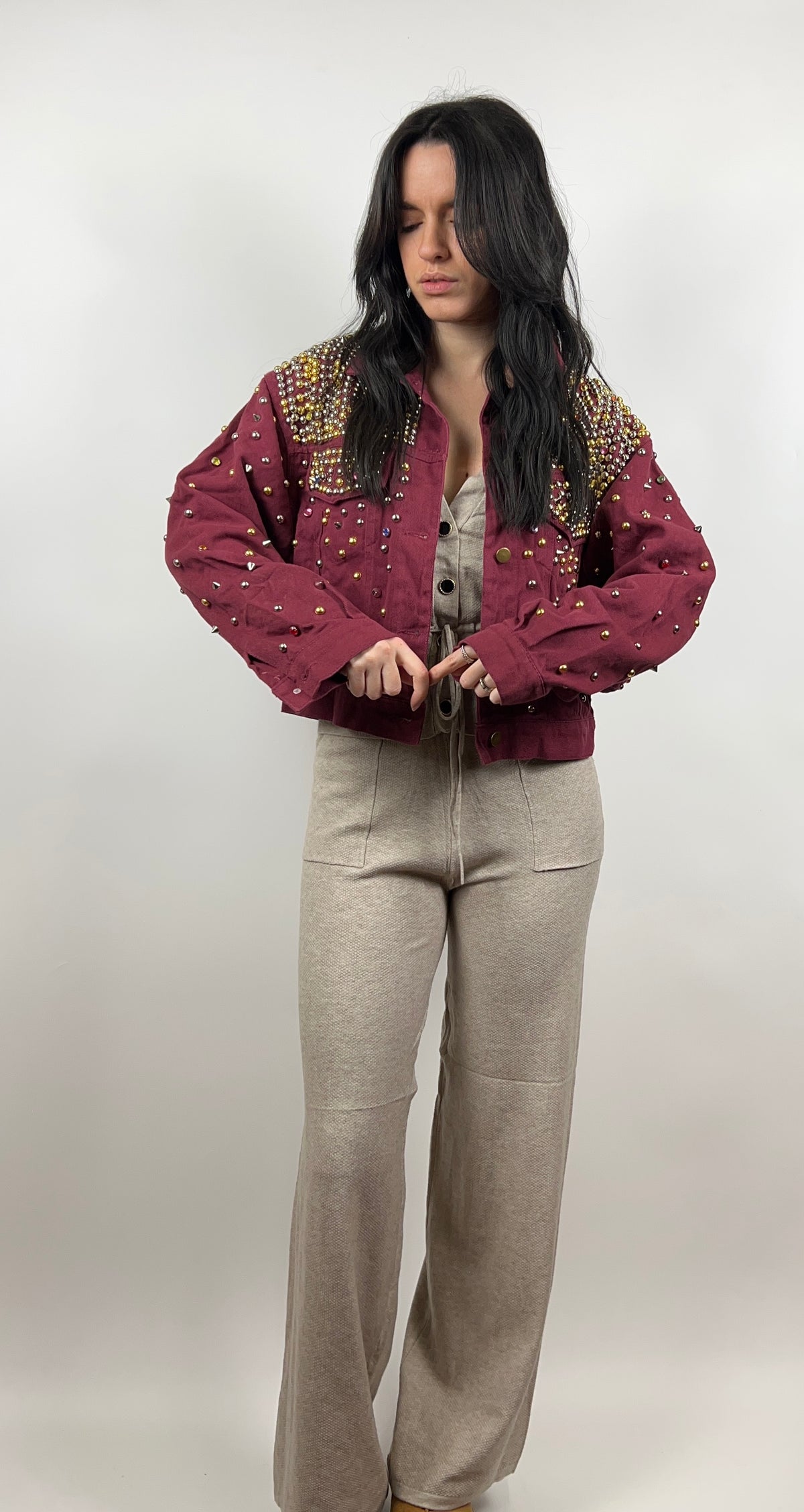Giacca Denim Bordeaux