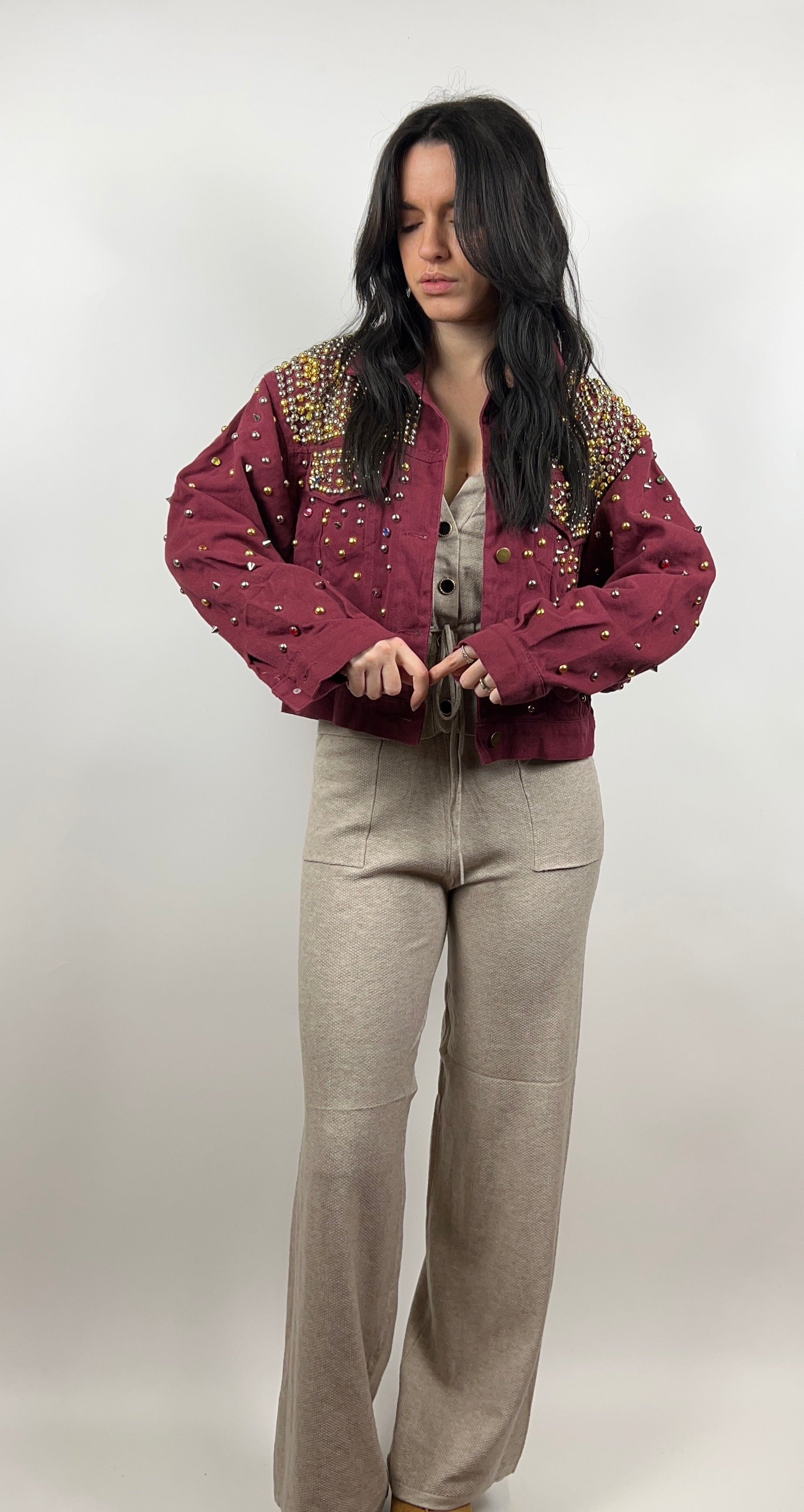 Giacca Denim Bordeaux