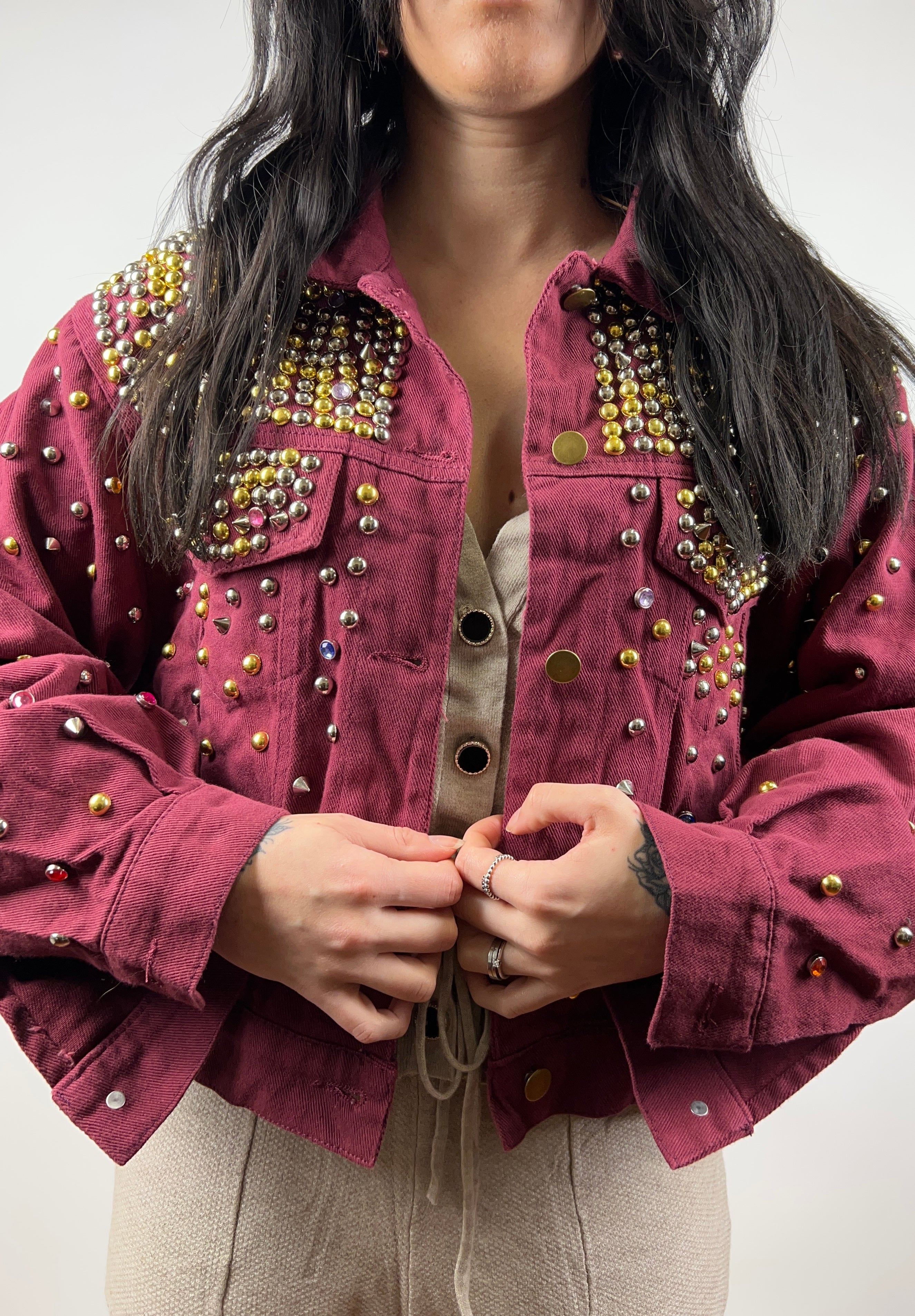 Giacca Denim Bordeaux