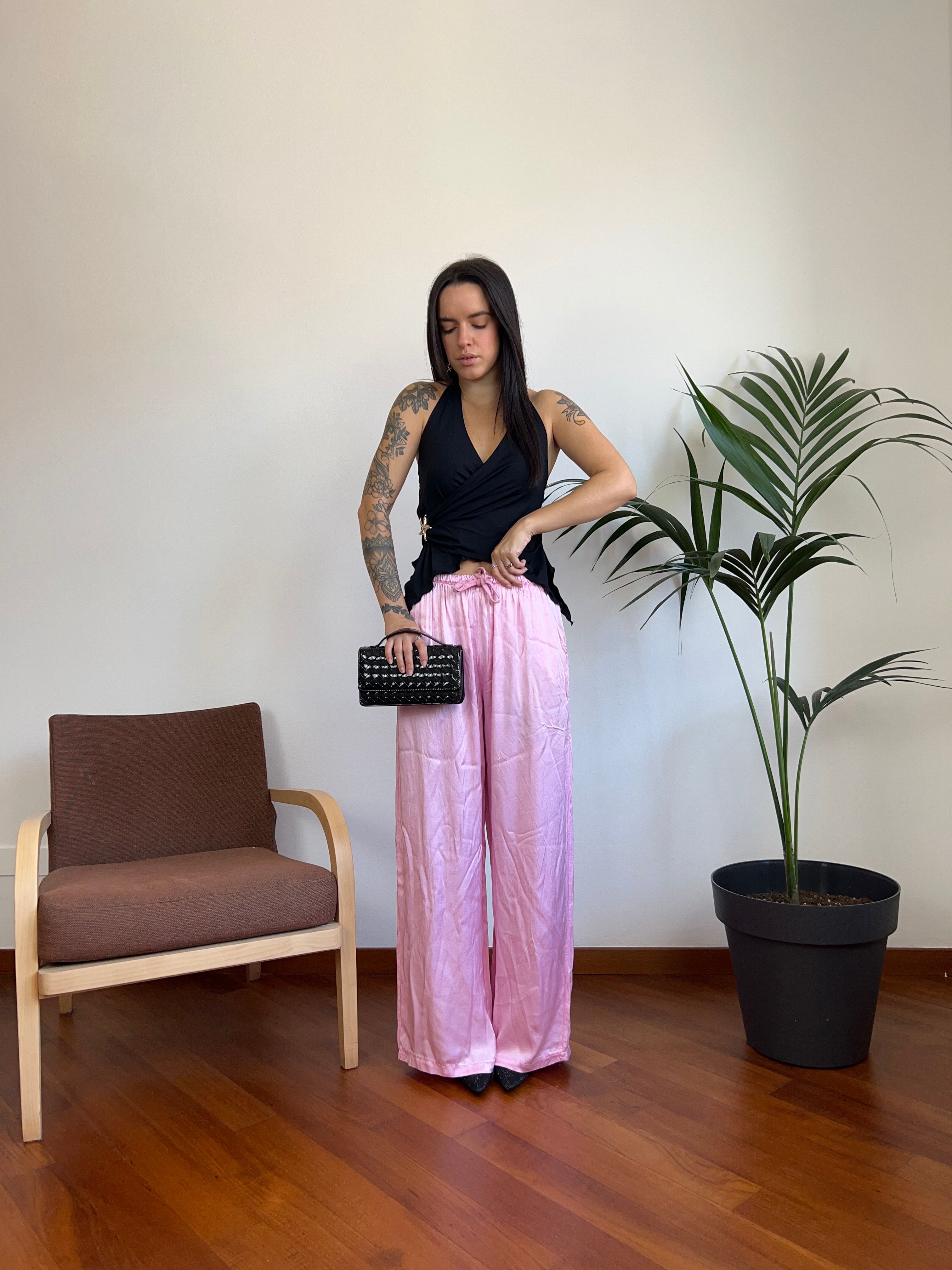 Pantalone in raso