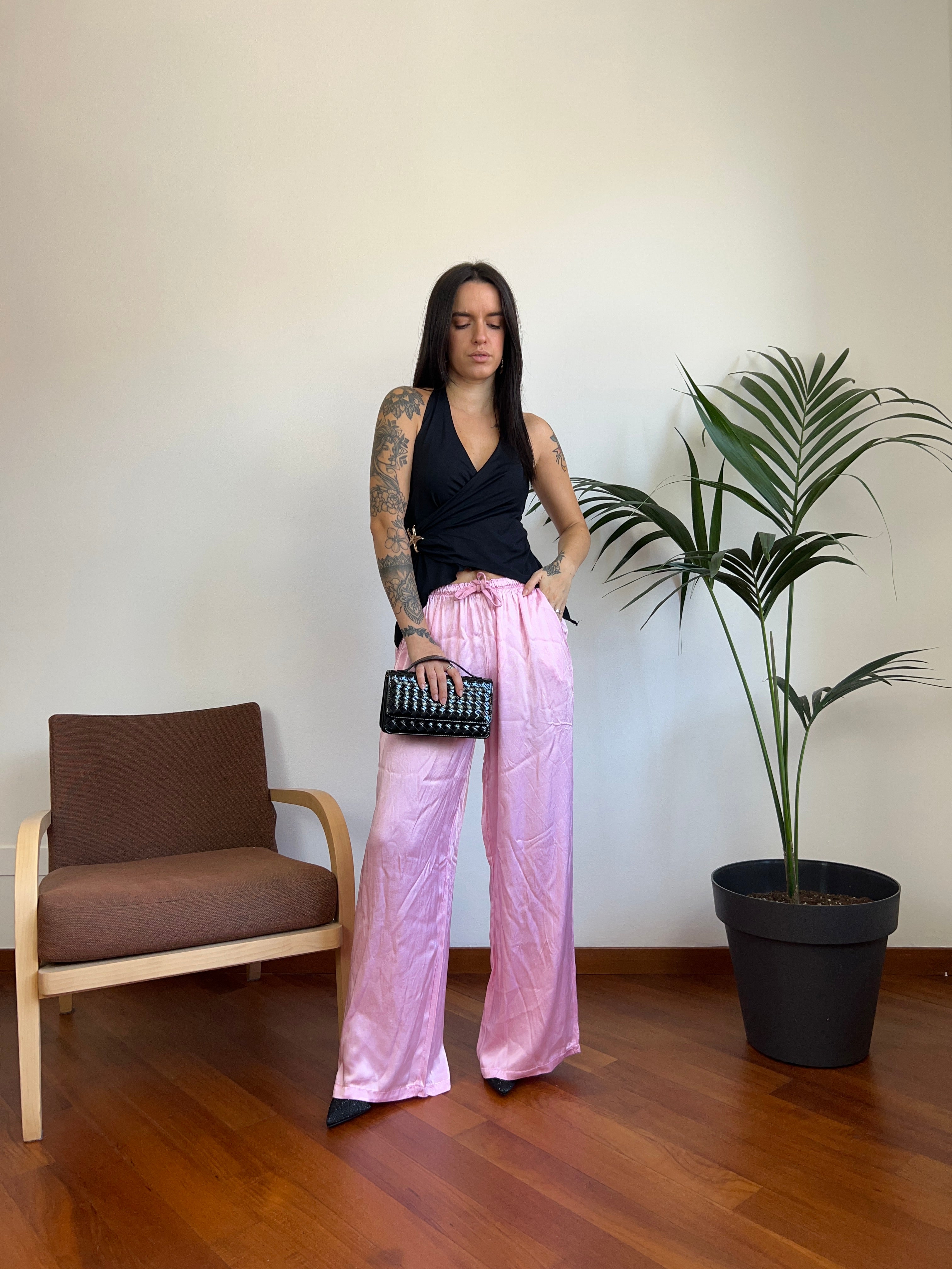 Pantalone in raso