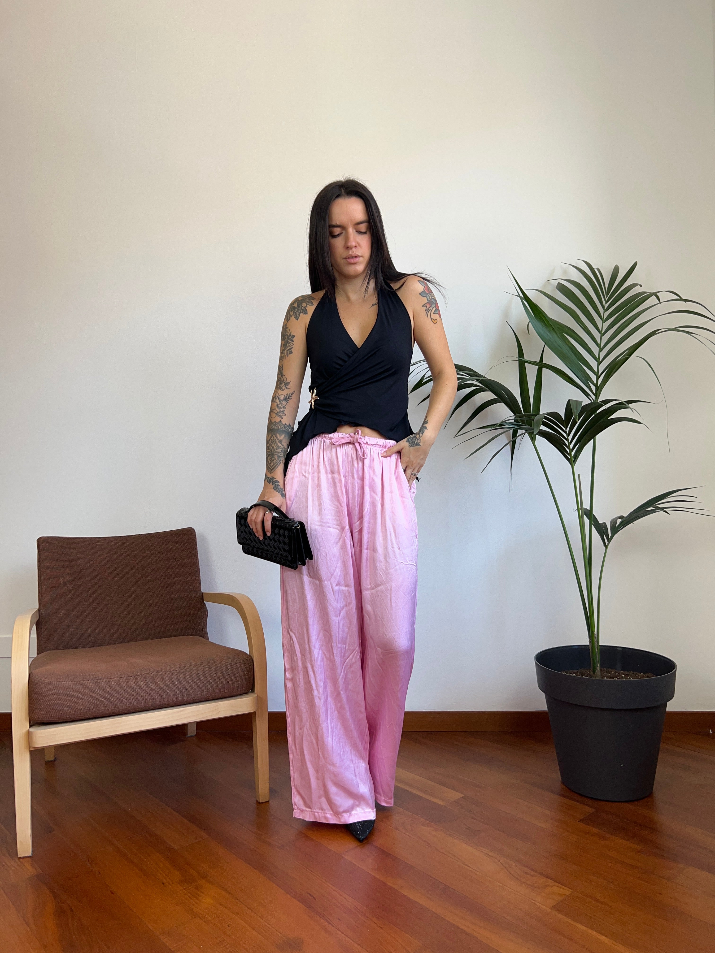 Pantalone in raso
