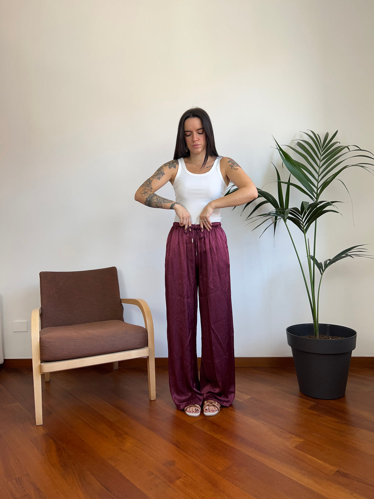Pantalone in raso