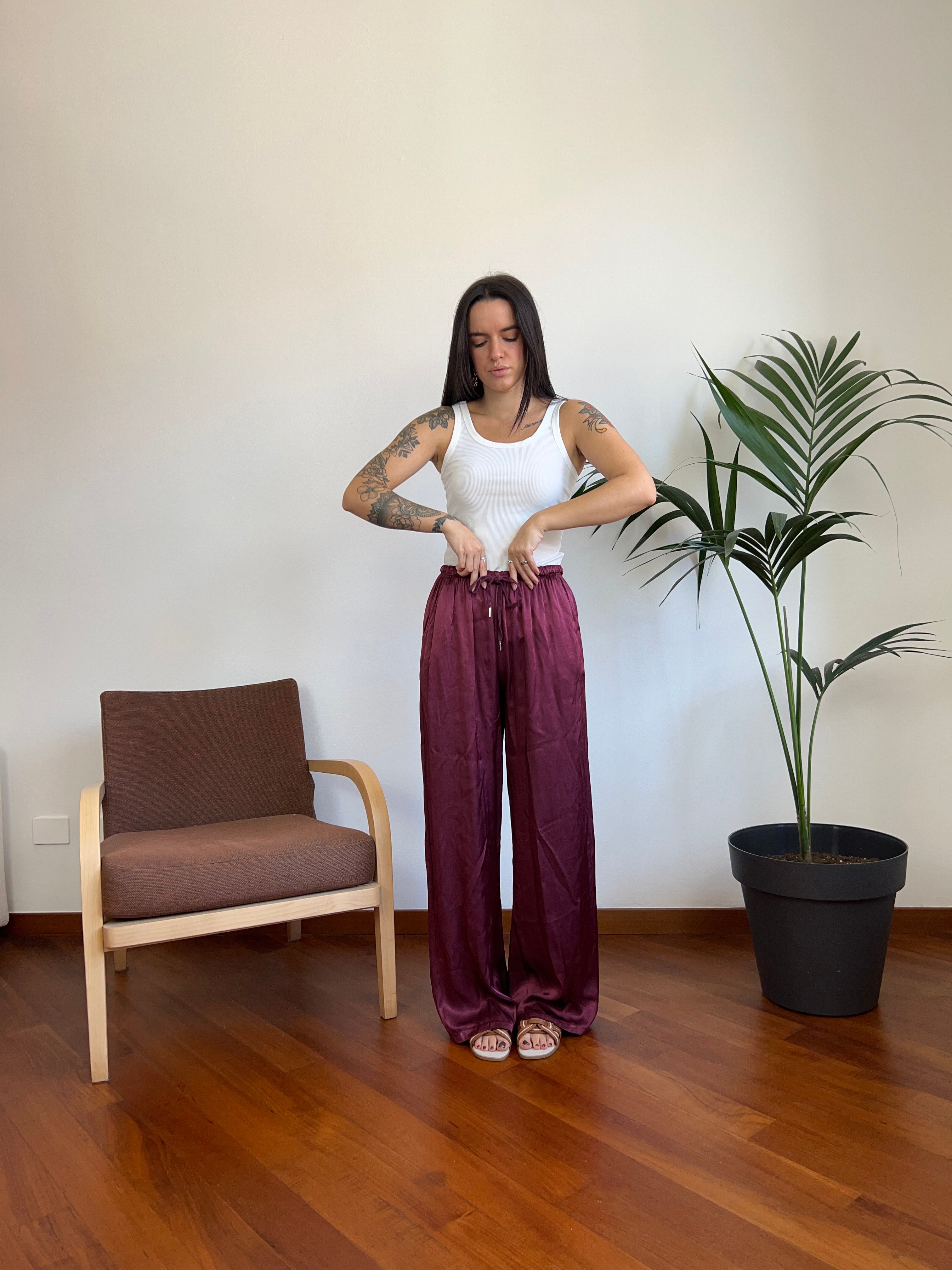 Pantalone in raso