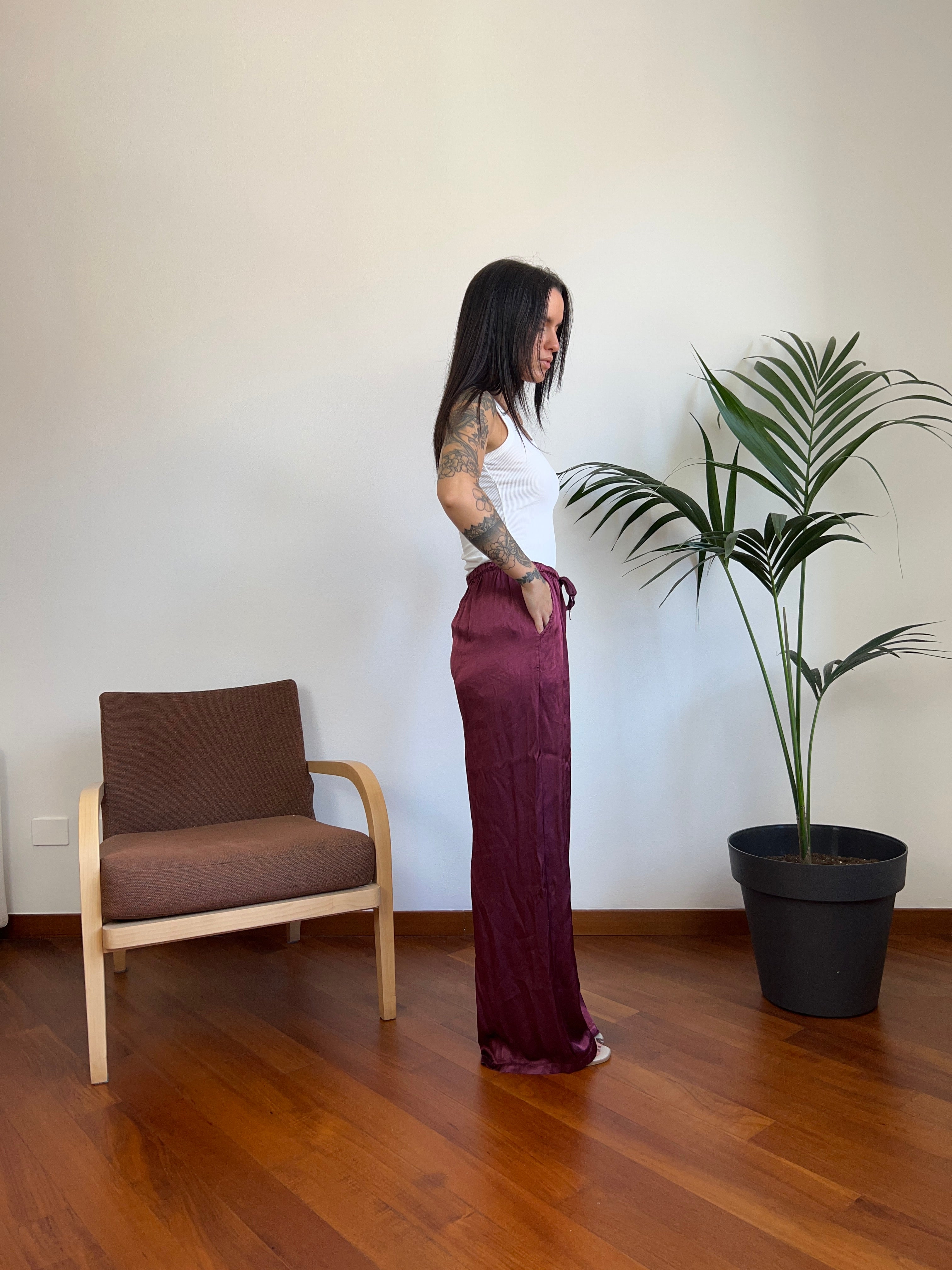 Pantalone in raso