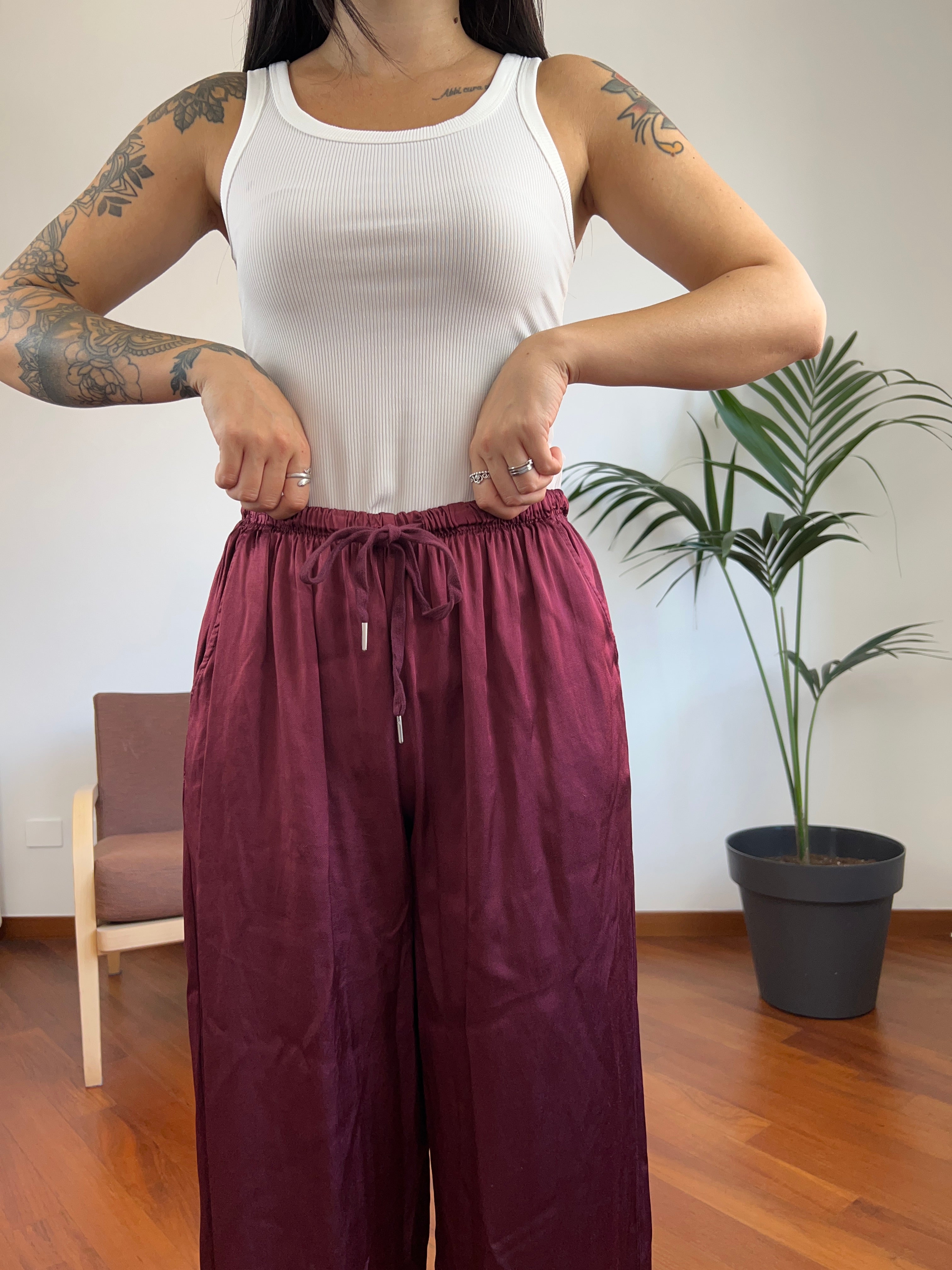 Pantalone in raso