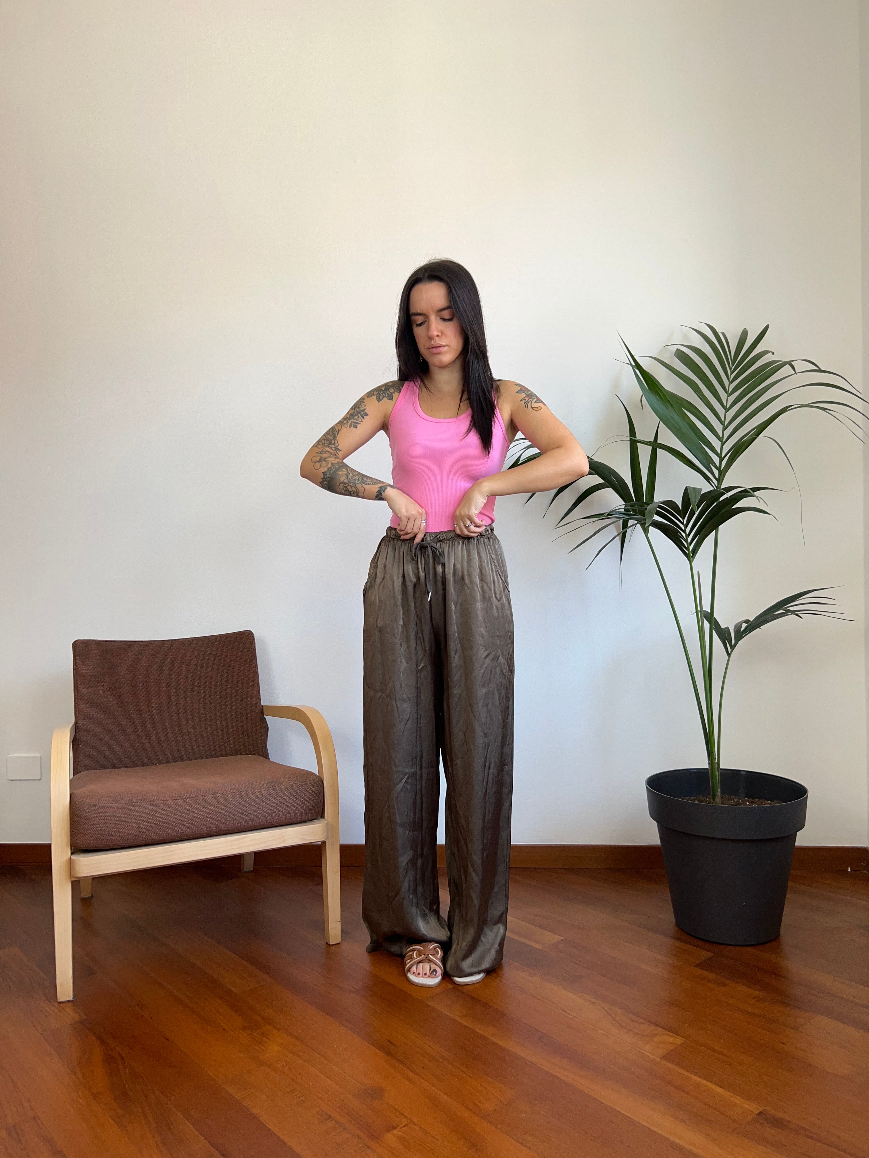 Pantalone in raso