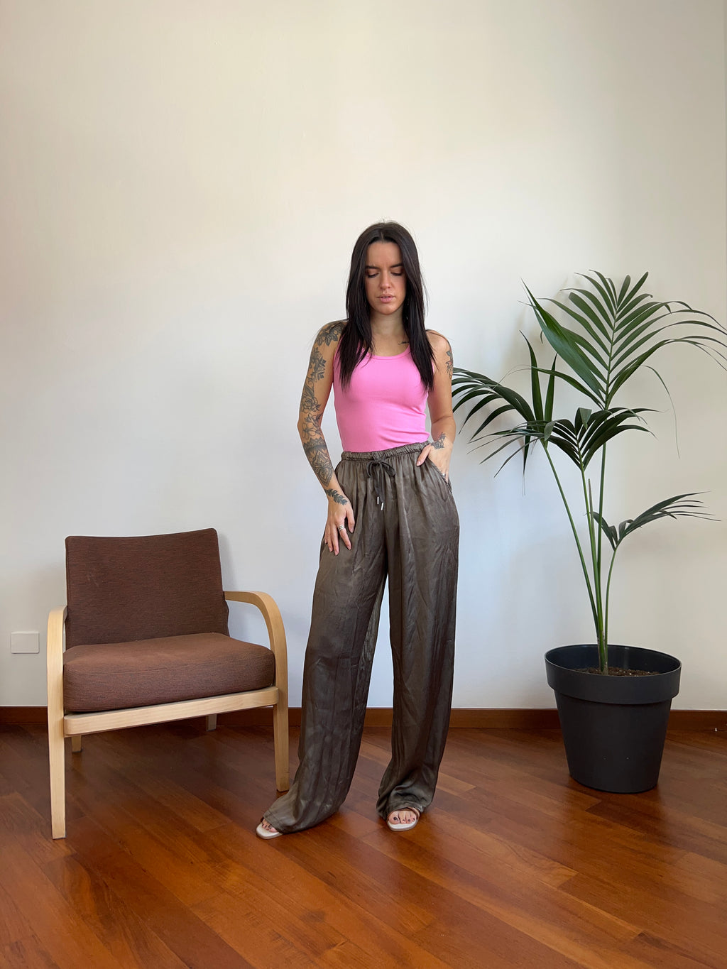 Pantalone in raso