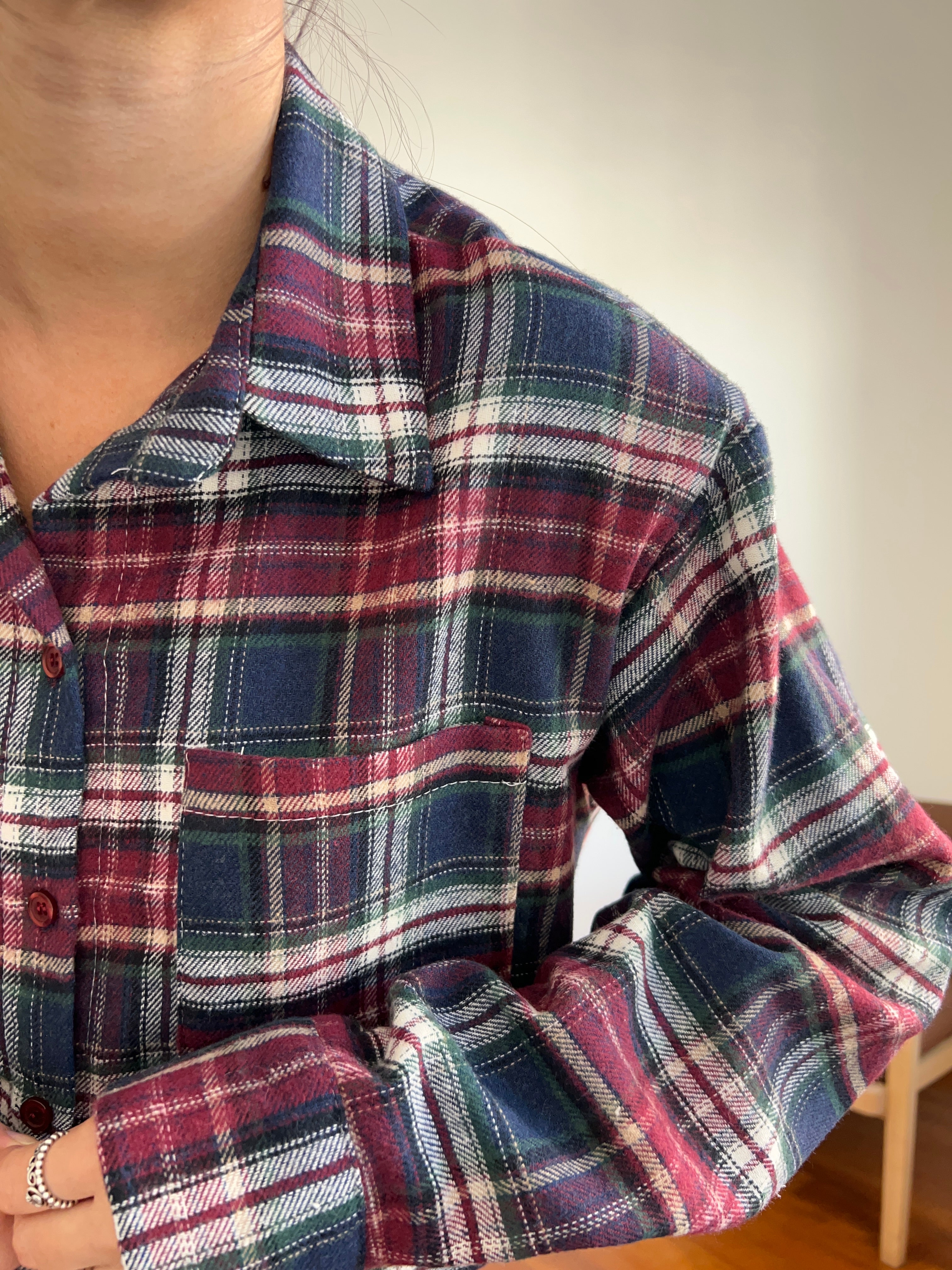 Camicia crop scozzese